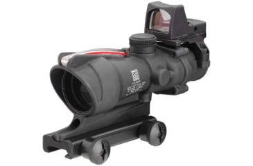 Image of Trijicon 4x32 ACOG Rifle Scope, Dual Illuminated Red Crosshair .223 Reticle w/ Colt Knob Thumbscrew Mount &amp; LED 3.25 MOA Red Dot RMR Type 2, Black, 100550