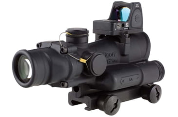 Image of Trijicon 4x32 ACOG Rifle Scope, LED Red Crosshair .223 Reticle w/ Colt Knob Thumbscrew Mount &amp; Adjustable LED 3.25 MOA Red Dot RMR Type 2, Black, 100564