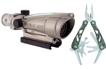 Image of Trijicon ACOG 3.5x35 Nickel Boron Dual Illum. Green Crosshair .223 Ball. Reticle w/ TA51 Mount TA11-D-100205 w/ Gerber Suspension Multi-Plier w/ Open Frame Design 1473