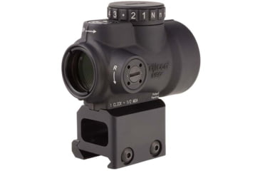 Image of Trijicon MRO 1x25mm Adjustable Red Dot Sight, 2MOA Dot Reticle, Angled Glass, Black, w/MRO Lower 1/3 Co-Witness Mount, MRO-C-2200006