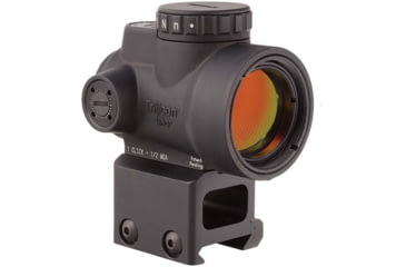 Image of Trijicon MRO 1x25mm Adjustable Red Dot Sight, 2MOA Dot Reticle, Angled Glass, Black, w/MRO Lower 1/3 Co-Witness Mount, MRO-C-2200006