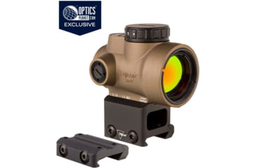 Image of Trijicon OPMOD MRO 1x25mm Red Dot Sight, 2 MOA Red Dot Reticle, w/Trijicon MRO Low and 1/3 Co-Witness Mounts, Coyote Brown, 2200093