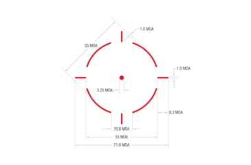 Image of Trijicon RMR HD 1x Reflex Red Dot Sights, 55 MOA Adjustable LED Reticle w/ 3.25 MOA Red Dot, Black, 3.25 MOA, 3200002