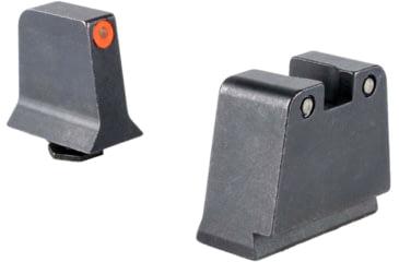 Image of Trijicon Suppressor/Optic Height Sight Set, Orange Front/Black Rear &amp; Green Lamp, Glock  42, 43, 43x, 43e, 50, Black, 601142