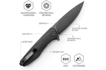 Image of TRIVISA Hummingbird Linerlock Blk Mic, TVJM07BM14