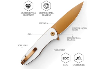 Image of TRIVISA Hummingbird Linerlock Wht G10, TVJM07WG14