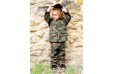 Image of Trooper Clothing Classic BDU Camo Top w/4 Pockets, Small, BDU Camouflage, Small 6-8, 100T-S