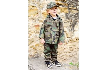 Image of Trooper Clothing Classic BDU Camo Top w/4 Pockets, Small, BDU Camouflage, Small 6-8, 100T-S