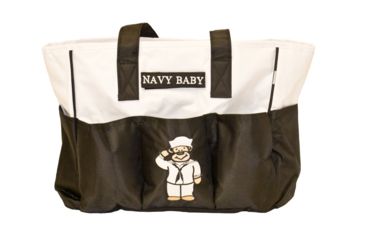 Image of Trooper Clothing Embroidered Diaper Bag, Black/White 950