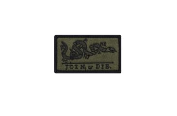 Image of Trooper Clothing Join Or Die Snake Patch, OD Green/Black EMB-9660