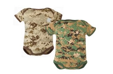 Image of Trooper Clothing Marine Woodland and Desert 2pk Bodysuits,0-3 Months, Woodland and Desert Digi, 0-3 Months 5502 0-3