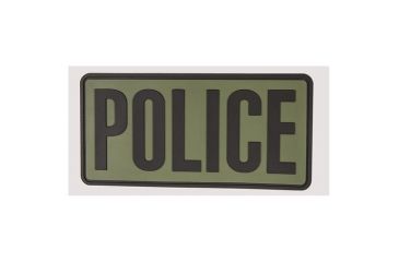 Image of 5ive Star - Morale Patch, Police 6" x 3", OD w/ Black