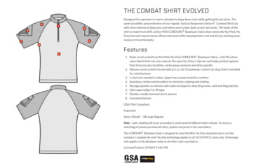 Image of Tru-Spec Tru Short Sleeve 1/4 Zip Combat Shirt - Men's, Small, Regular, Black, 2511003