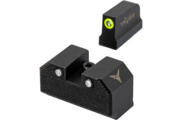 Image of TRYBE Defense High Glow 3-Dot Tritium Night Sights for Glock 17/19/22/23/24/26/27/33/34/35/37/38/39/42/43 P320/P365, Mid, Black, 3DTSG-MD