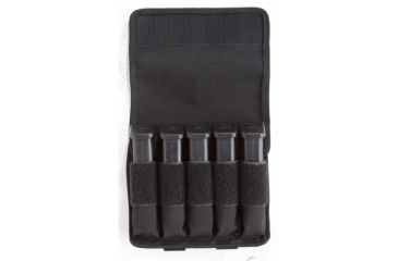 Image of TUFF Products Original 5 In-Line Mag Pouch w/ Belt and Removable Flap, 1000D Black Nylon, Single Stacks, 1911, 220 7065-NYV-1