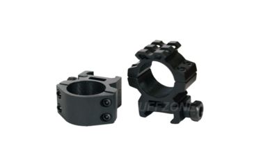 Image of Tuff Zone Low Profile Weaver Ring w/ Rail on Top 1in, Set Of Two, TZ-RWLT2