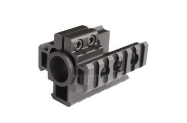 Image of Tuff Zone Tri-Rail Barrel Mount, 6 Slots on Each Rail, Hard Anodized, TZ-MR3B