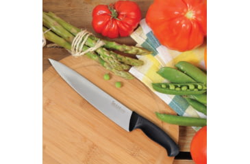 Image of Tuo Cutlery 10in Sedge Chef's Knife, 15in Overall, 10in Satin Finish X50CrMoV15 Stainless Blade, Black Synthetic Handle, SP001