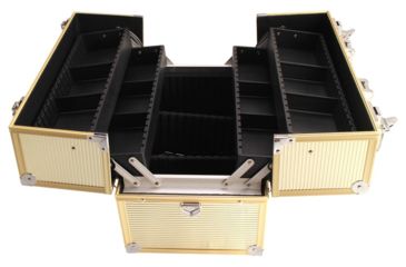 Image of TZ Case Aluminum-Framed Makeup Case, Gold, 14.25 x 9 x 9.25in, AB-16 GGS