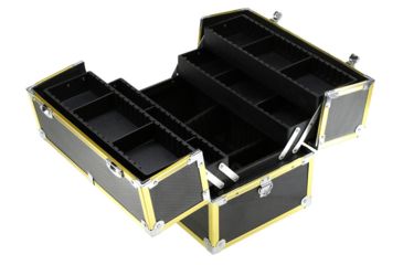 Image of TZ Case Aluminum-Framed Makeup Case, Gold/Black, 14.25 x 9 x 9.25in, AB-16 GBD