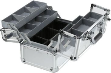 Image of TZ Case Aluminum-Framed Makeup Case, Silver/Clear, 14.5 x 8.25 x 9.25in, AB-116T S