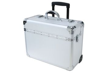 Image of TZ Case Aluminum-Framed Wheeled Pilot Case, Silver, 18.25 x 8 x 13.75in, APL-410T SD