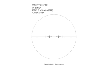 Image of U.S. Optics 3-18x50mm TXH Riflescope, Second Focal Plane, 34mm Tube, Red WH-MOA Reticle, Matte Black, Medium, TXH 3-18X WH-MOA