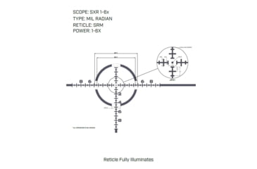 Image of U.S. Optics SXR 1-6x28mm LPVO 34 mm Tube Rifle Scope, First Focal Plane, SRM Reticle, Matte Black, SXR 1-6 SRM
