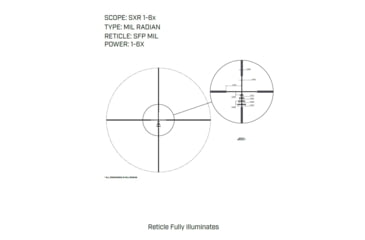 Image of U.S. Optics SXR 1-6x28mm LPVO 34 mm Tube Rifle Scope, Second Focal Plane, Simple Crosshair Reticle, Matte Black, SXR 1-6 SFP