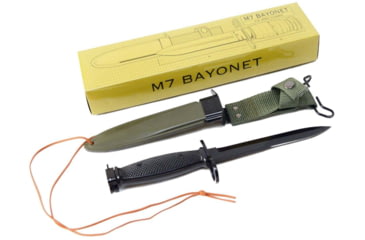 Image of U.S. Spec Reproduction M7 Bayonet Knife wM8A1 Scabbard, Black Bayonet/OD Scabbard, 11.75in, RM7M8A1