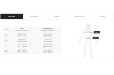 Image of UARM UCV Universal Concealable Vest, Type IIIA Threat Level, Elastic Cummerbund, Black, L, UCVLB-EMCXLB-SAUCVL3A