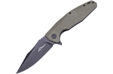 Image of Ultra-X Hugger Linerlock OD Folding Knife, 3.5 black finish 440C stainless blade, OD green G10 handle, UXHK210 I
