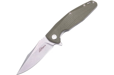 Image of Ultra-X Hugger Linerlock OD Folding Knife, 3.5 stonewash finish D2 tool steel blade, OD green G10 handle, UXHK210J