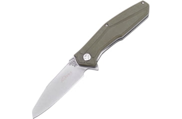Image of Ultra-X Omen Framelock OD Folding Knife, 3.5 stonewash finish AUS-8 stainless blade, OD green G10 handle, UXHK212A