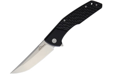 Image of Ultra-X Rhino Linerlock Black Folding Knife, 4 stonewash finish 9Cr18MoV stainless blade, Black sculpted G10 handle, UXHK219B