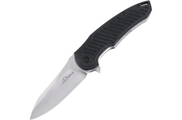 Image of Ultra-X Vulture Linerlock Black Folding Knife, 3.5 satin finish D2 tool steel blade, Black textured G10 handle, UXHK221A