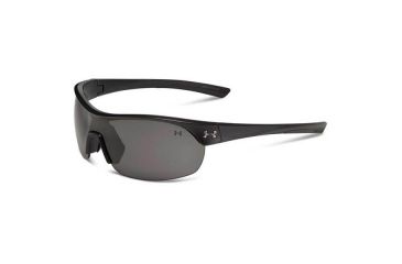 Image of Under Armour Marbella Shield, Satin Black w/Black Rubber, Gray Lens, U8600070-010100