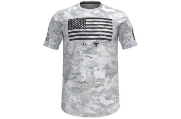 Image of Under Armour PJT Rock Vet Day Flag Short Sleeve T-Shirt - Men's, White Camo, 2XL, 13684081002X