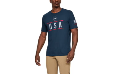 Image of Under Armour UA Freedom USA Chest T-Shirt - Mens, Academy, Extra Large, 1327555408XL