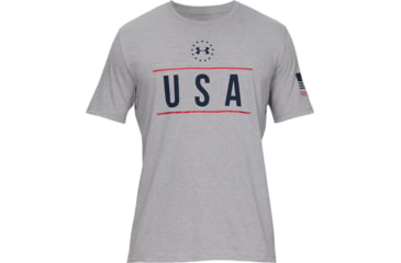 Image of Under Armour UA Freedom USA Chest T-Shirt - Mens, Steel Light Heather, 2XL, 13275550352X
