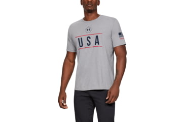 Image of Under Armour UA Freedom USA Chest T-Shirt - Mens, Steel Light Heather, 2XL, 13275550352X