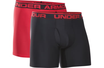 Image of Under Armour UA Original Series 6in Boxerjock 2-Pack - Mens, Black/Red, Small, 1282508003SM