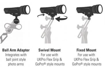 Image of Underwater Kinetics Aqualite Photo Adapter Kit (Ball Arm, Swivel &amp; Fixed Adapters) 512873