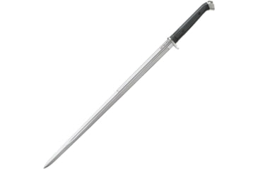 Image of United Cutlery Honshu Double Edge Sword, 41in Overall, 30.5in Satin 1065 Carbon Steel Blade, Black Tpr Handle, Steel Guard, Black Wood Scabbard, Black, UC3245