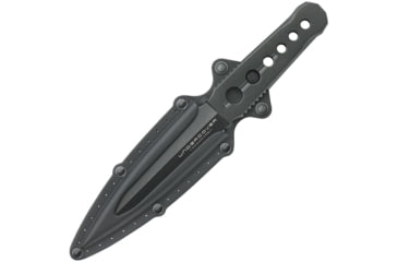 Image of United Cutlery Undercover CIA Stinger Knife, 7.13in Overall, 3.88in Black Oxide Coated Double Edge 3Cr13 SS Dagger Blade, One-Piece, Removable Boot Clip, Black Nylon Sheath, UC3344