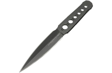 Image of United Cutlery Undercover CIA Stinger Knife, 7.13in Overall, 3.88in Black Oxide Coated Double Edge 3Cr13 SS Dagger Blade, One-Piece, Removable Boot Clip, Black Nylon Sheath, UC3344