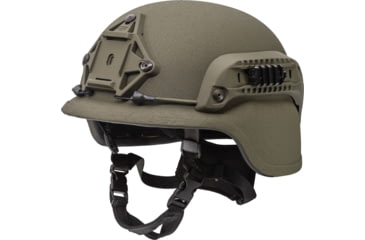 Image of United Shield International PASGT Ballistic Helmet Level IIIA Military Style-Low Cut with BOA Front Mount and Rails, OD Green, Large, PASGT3ALGOD-BOA-PICRAIL-NVG