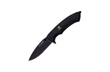 Image of US Army Folding Blade, 3.5in, Stainless Steel Blade, Black Aluminum Handle A-A1025BS