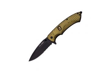 Image of US Army Folding Blade, 3.5in, Stainless Steel Blade, Green Aluminum Handle A-A1025GP