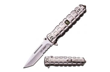 Image of US Army Folding Blade, 4in, Stainless Steel Blade, Stainless Steel Handle A-A1026SS